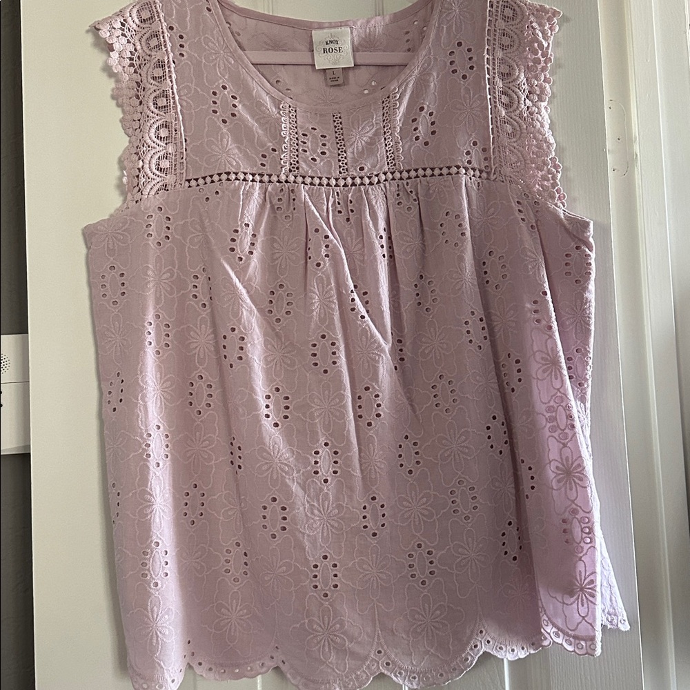 Knox Rose Lace Detail Blouse in Mauve.